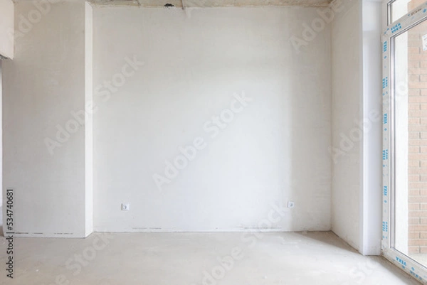 Obraz interior of the apartment without decoration in gray colors