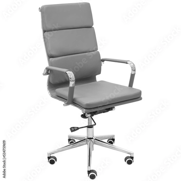 Obraz Grey office chair with chrome coating. Isolated from the background.