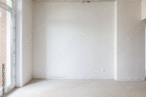 Obraz interior of the apartment without decoration in gray colors