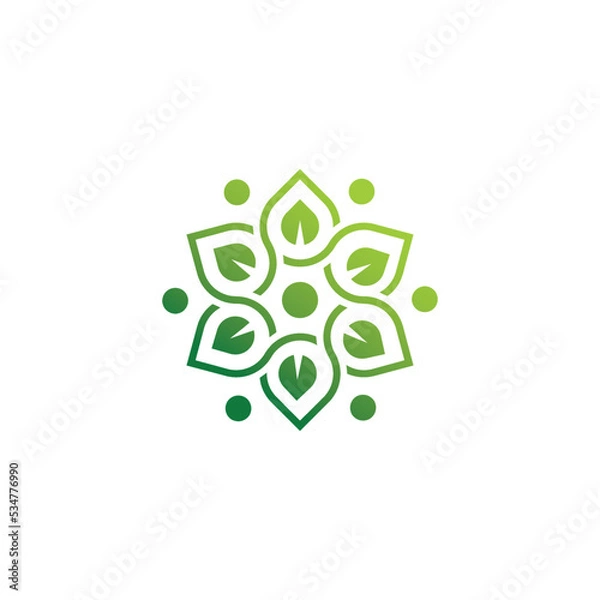 Fototapeta Elegant Luxury Geometric Leaf Logo Design Vector