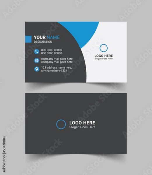 Obraz Stylish print-ready business card template design with red, gold, blue, and pink colors for man and women vector design