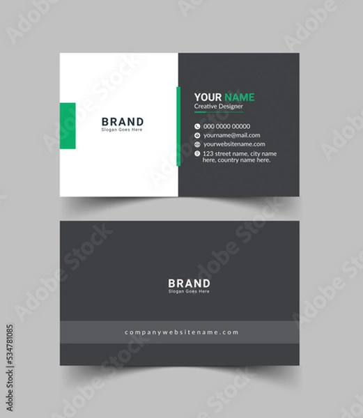Fototapeta New Modern business card template design red, green, orange, and blue colors. Flat design vector abstract creative - Vector