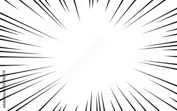 Obraz Concentrated line in comic style. Background material. Vector illustration