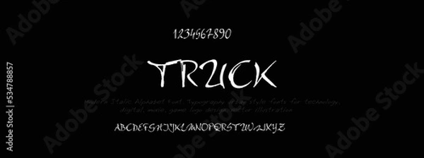 Fototapeta Sports minimal tech font letter set. Luxury vector typeface for company. NFT Fonts, Modern gaming fonts logo design.