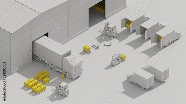 Obraz 3d rendering transport delivery isometric