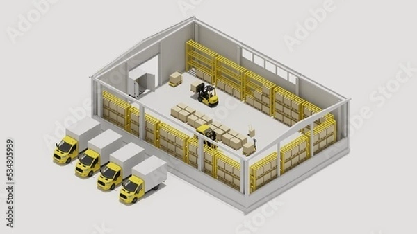 Fototapeta 3d rendering transport delivery isometric