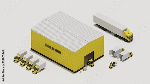 Fototapeta 3d rendering transport delivery isometric