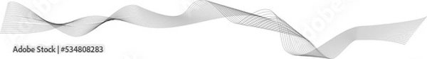 Obraz Black abstract wavy lines. Digital future technology concept. vector illustration. PNG transparent 