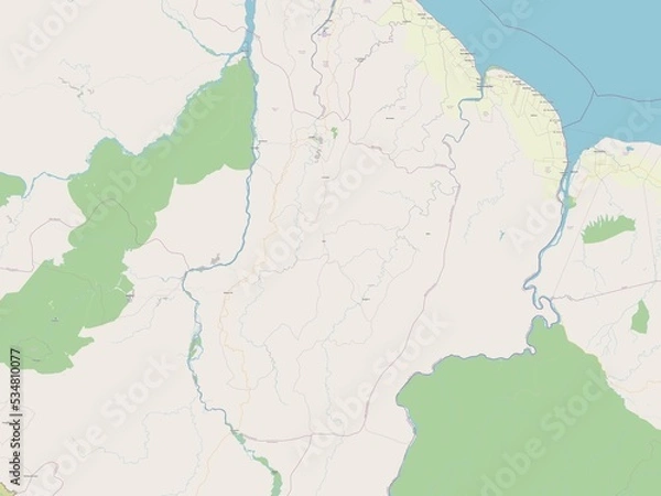 Fototapeta Upper Demerara-Berbice, Guyana. OSM. No legend