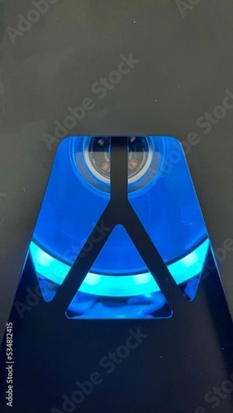 Obraz Computer motherboard components. peripheral connectors. network usb ports CPU lights.