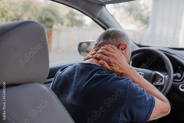 Obraz Middle-aged man with neck pain