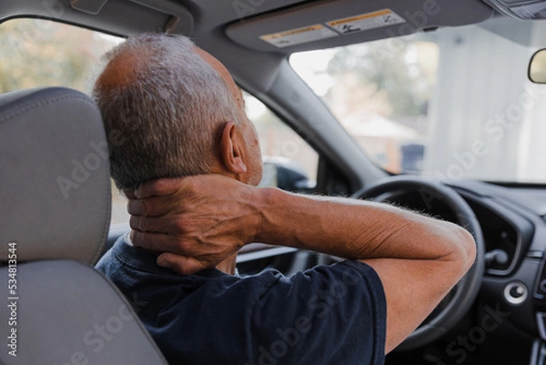 Obraz Middle-aged man with neck pain