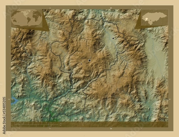 Obraz Intibuca, Honduras. Physical. Major cities