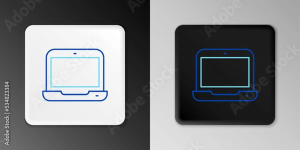 Obraz Line Laptop icon isolated on grey background. Computer notebook with empty screen sign. Colorful outline concept. Vector