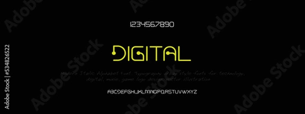 Obraz Modern Bold Font. Regular Italic Number Typography urban style alphabet fonts for fashion, sport, Tech, Crypto and digital, movie, logo design, vector illustration