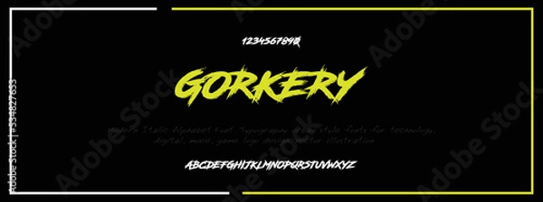 Obraz Modern Bold Font. Regular Italic Number Typography urban style alphabet fonts for fashion, sport, technology, digital, movie, logo design, vector illustration