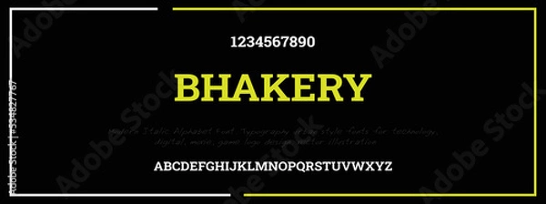 Obraz Modern Bold Font. Regular Italic Number Typography urban style alphabet fonts for fashion, sport, technology, digital, movie, logo design, vector illustration