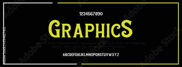 Obraz Modern Bold Font. Regular Italic Number Typography urban style alphabet fonts for fashion, sport, technology, digital, movie, logo design, vector illustration