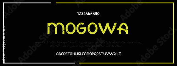 Obraz Modern Bold Font. Regular Italic Number Typography urban style alphabet fonts for fashion, sport, technology, digital, movie, logo design, vector illustration
