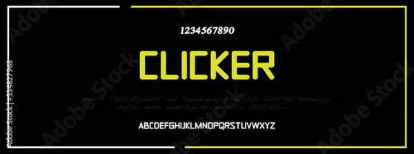 Obraz  CLICKER Elegant alphabet letters font and number. Classic Lettering Minimal Fashion Designs. Typography modern serif fonts decorative vintage design concept. vector illustration