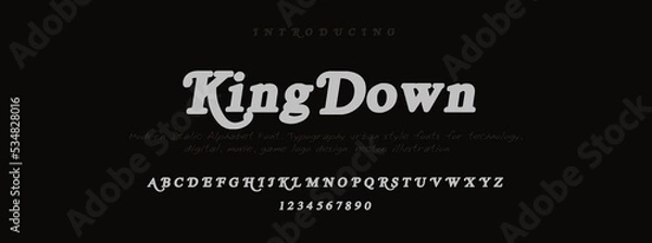 Obraz KINGDOWN  Elegant alphabet letters font and number. Classic Lettering Minimal Fashion Designs. Typography modern serif fonts decorative vintage design concept. vector illustration