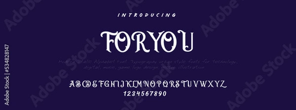Obraz FORYOU  Elegant alphabet letters font and number. Classic Lettering Minimal Fashion Designs. Typography modern serif fonts decorative vintage design concept. vector illustration
