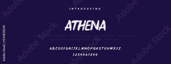 Obraz ATHENA  Elegant alphabet letters font and number. Classic Lettering Minimal Fashion Designs. Typography modern serif fonts decorative vintage design concept. vector illustration