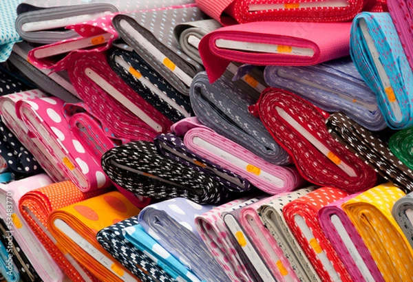 Obraz bunte Stoffballen