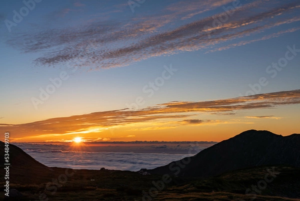 Obraz 立山連峰散策（夕日）