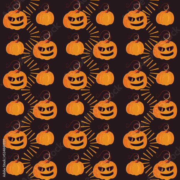Obraz Halloween seamless pattern with pumpkins