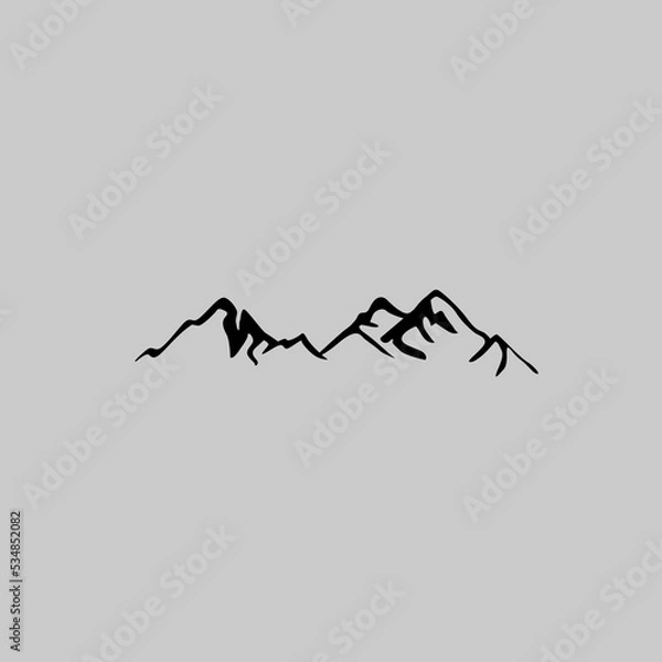 Obraz mountain landscape illustration design, simple line mountain 