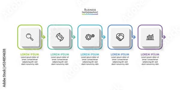 Fototapeta Business data visualization. timeline infographic icons designed for abstract background template milestone element modern diagram process technology digital marketing data presentation chart Vector