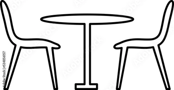 Fototapeta Chair, table icon. Vector illustration, flat design on white background..eps