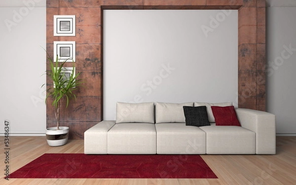 Fototapeta Wohndesign - Sofa in Weiß