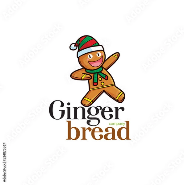 Obraz Funny Gingerbread company logo template