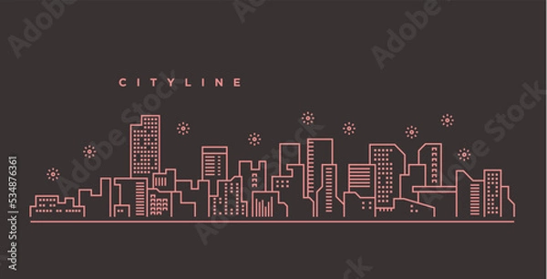 Obraz City line illustration design
