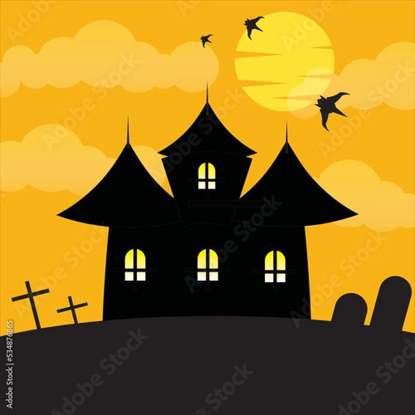 Fototapeta halloween background with house
