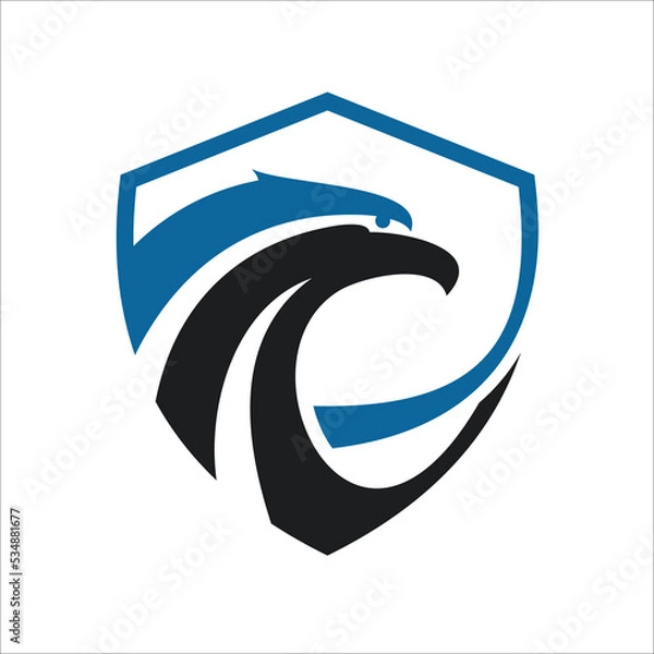 Obraz Security shield eagle logo design vector