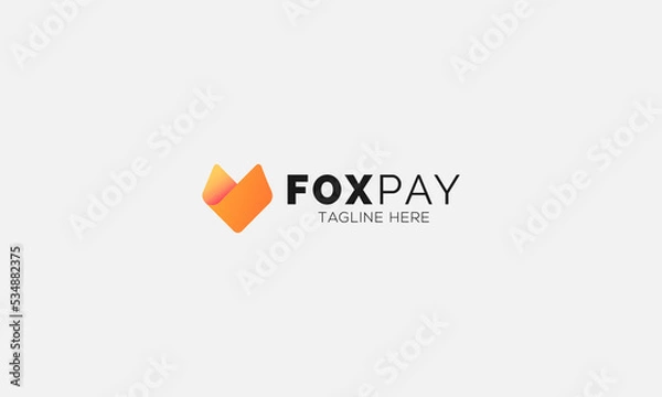 Obraz Vector trendy minimalist red fox pay head logo Design in flat style