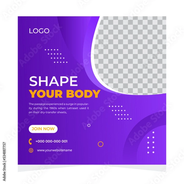 Obraz Fitness social media post template