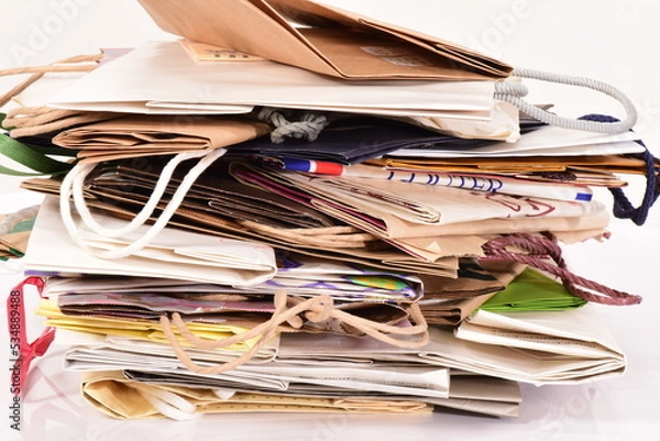 Obraz 積み上げた大量の紙袋