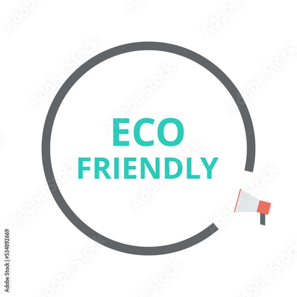 Fototapeta Eco friendly vector. Product and business sustainability concept. Flat illustration on white background.