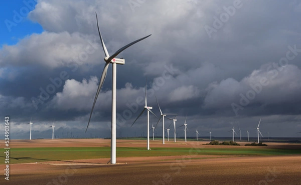 Obraz wind turbines farm