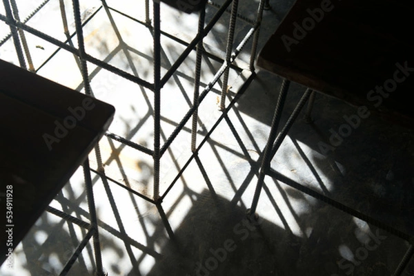 Fototapeta Reflection on the light from the rebar