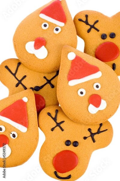 Obraz gingerbread reindeer, santa
