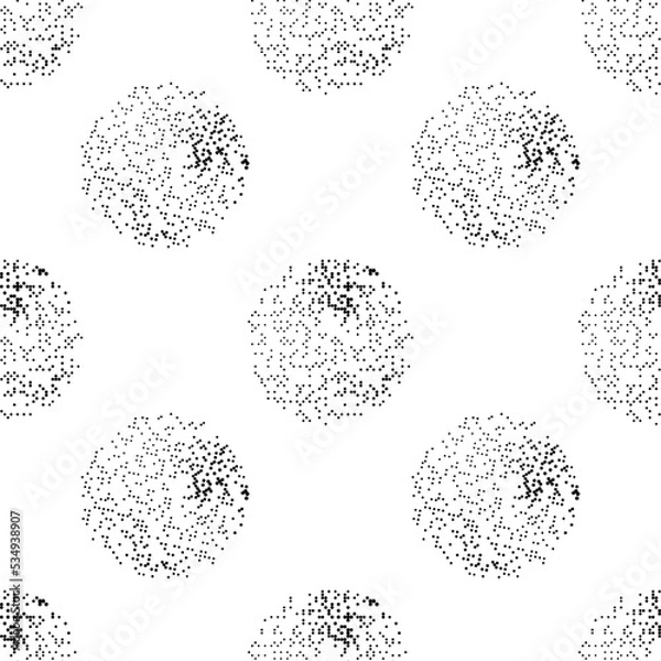 Fototapeta Vector seamless pattern. Stylish illustration with noisy dots and circles.