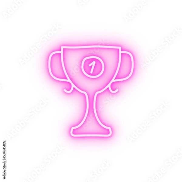 Obraz cup for first place sketch neon icon