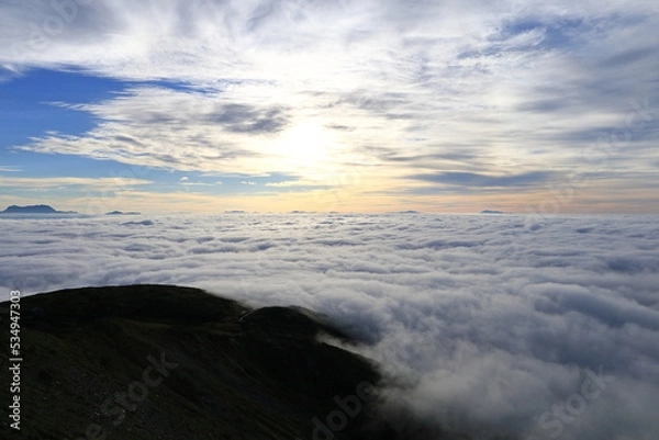 Obraz 雲海から昇る朝陽
