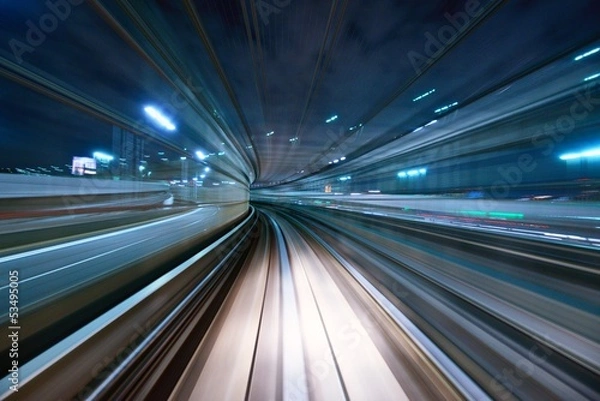 Fototapeta Motion Blur z Tokyo Monorail