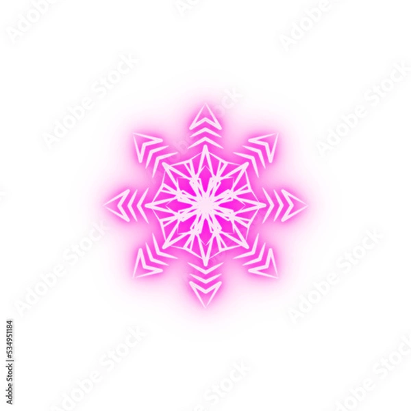 Fototapeta Snowflake neon icon